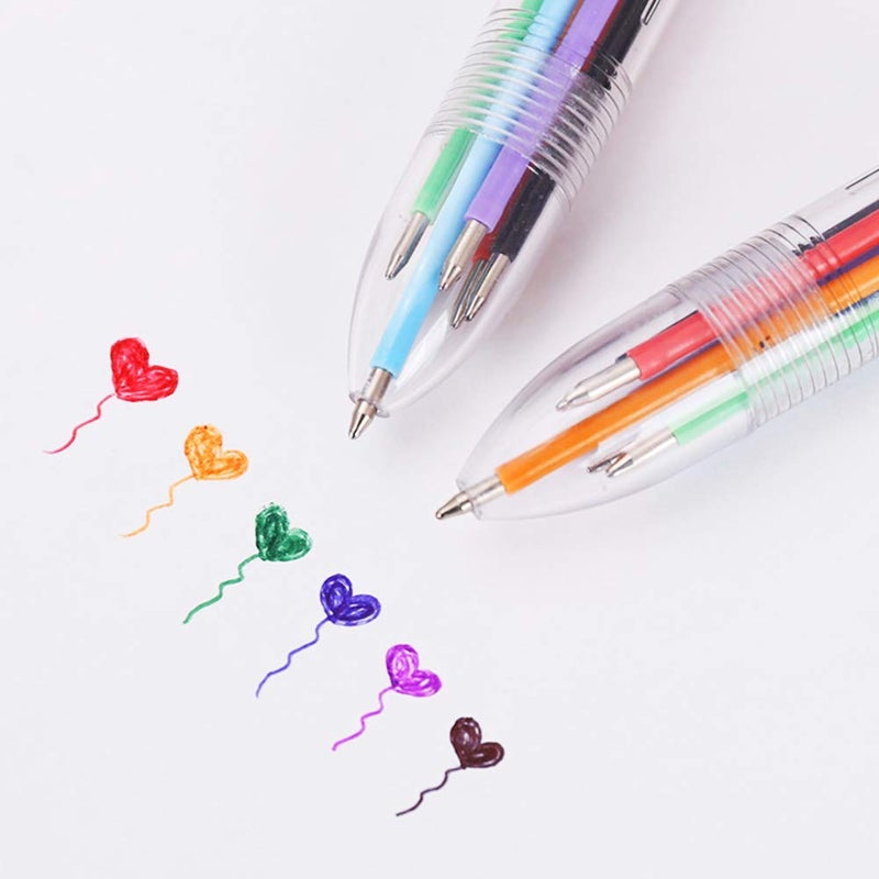 Hutou 12 Pack 0.5mm 6-in-1 Multicolor Ballpoint Pen 6 Colors Retractable Ballpoint Pens (12 Pack) - Image 5